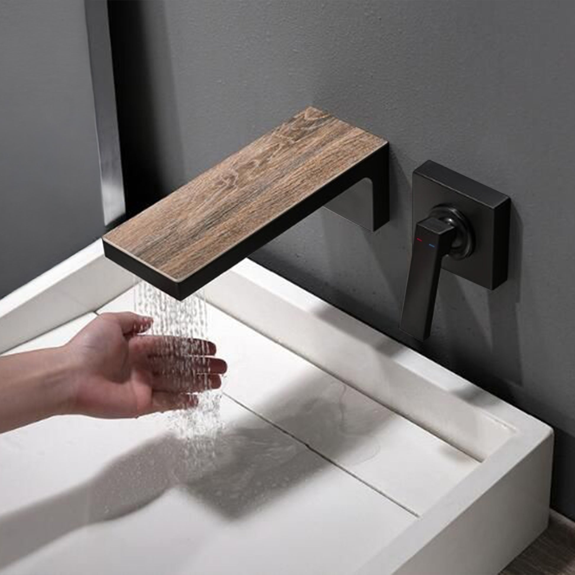 Fontana Aprica 4" Minispread Single Handle Matte Black Wall Mounted Faucet