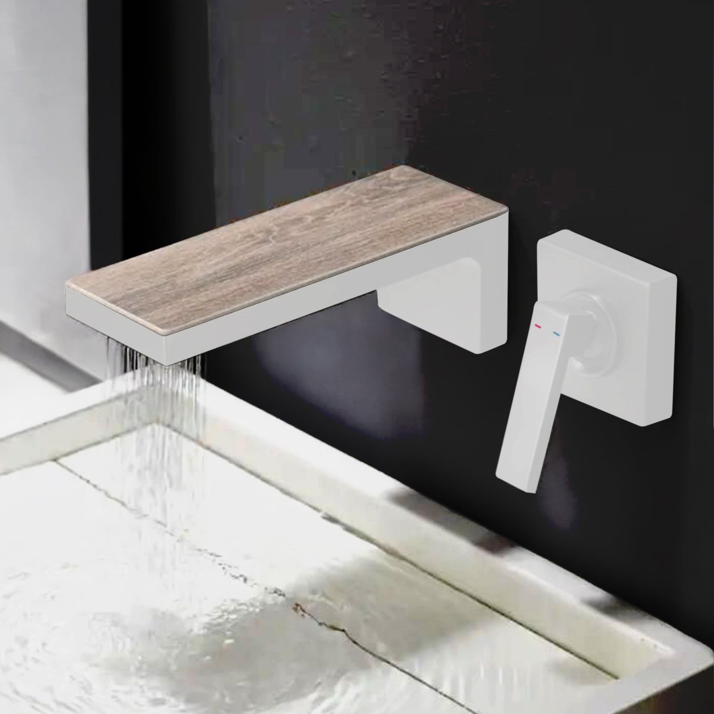 Fontana Aprica 4" Minispread Single Handle Matte White Wall Mounted Faucet