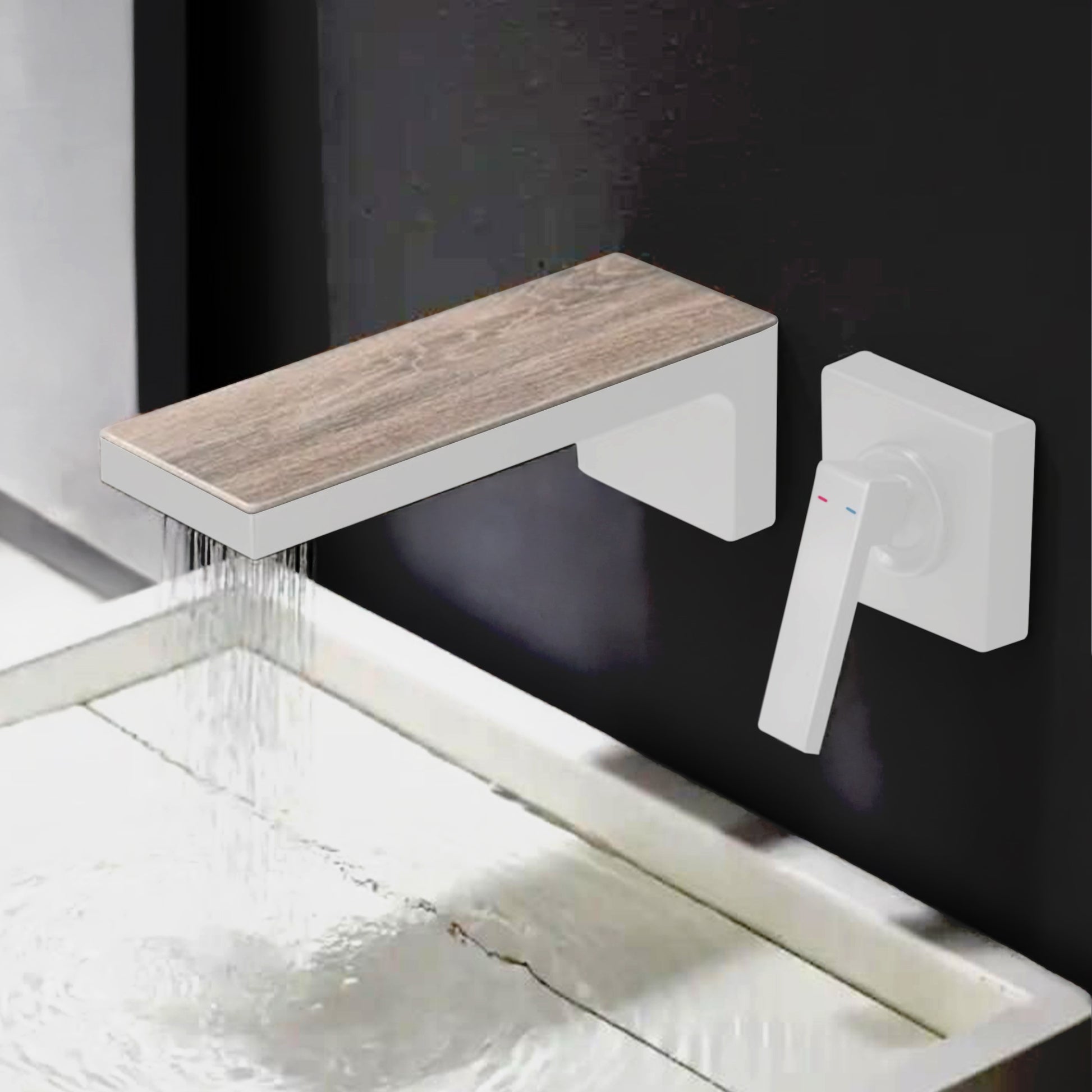 Fontana Aprica 4" Minispread Single Handle Matte White Wall Mounted Faucet