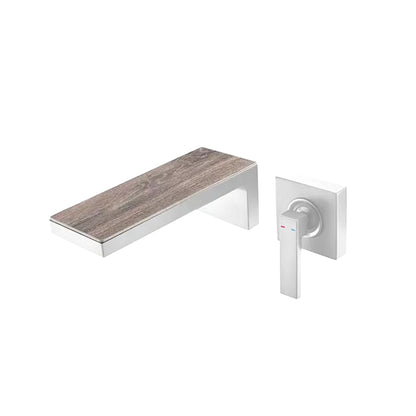 Fontana Aprica 4" Minispread Single Handle Matte White Wall Mounted Faucet