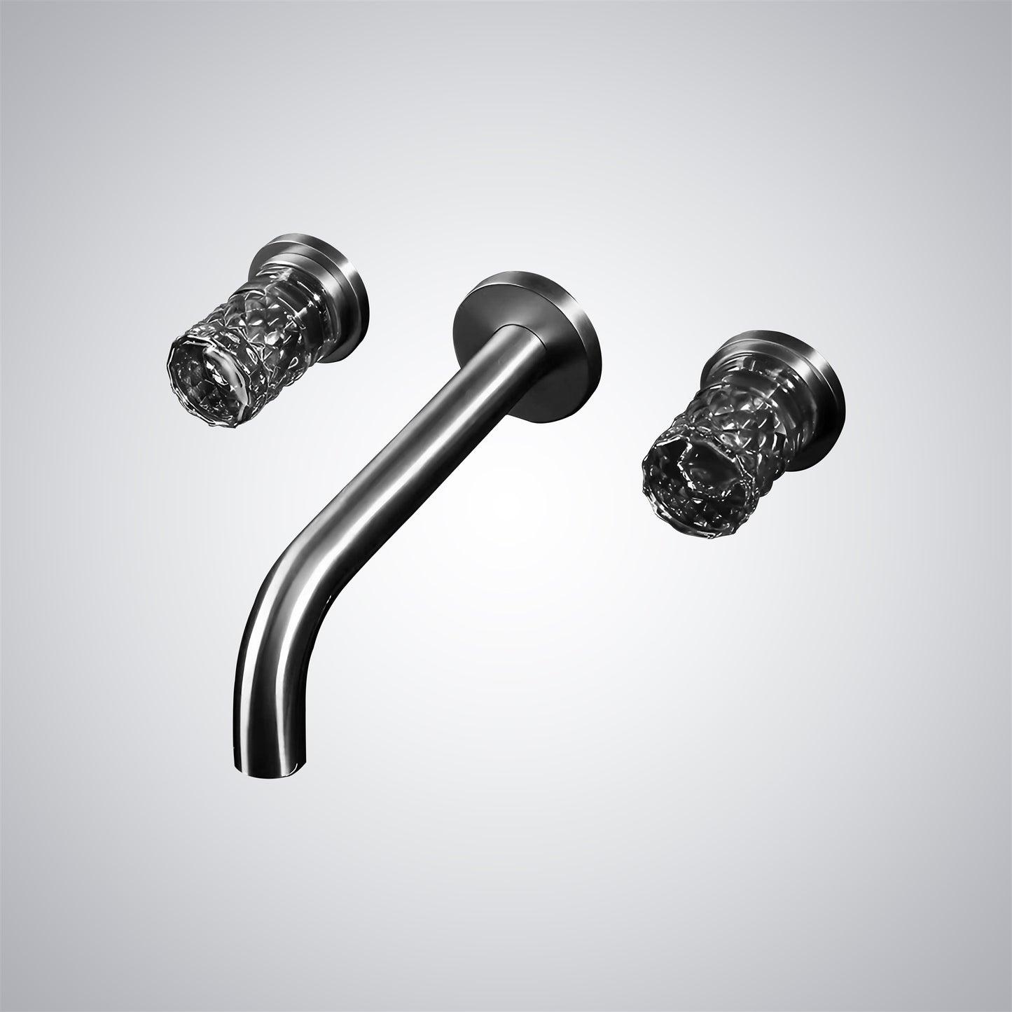 Fontana Aquitaine Double Crystal Handle Gun Gray Wall Mounted Basin Faucet