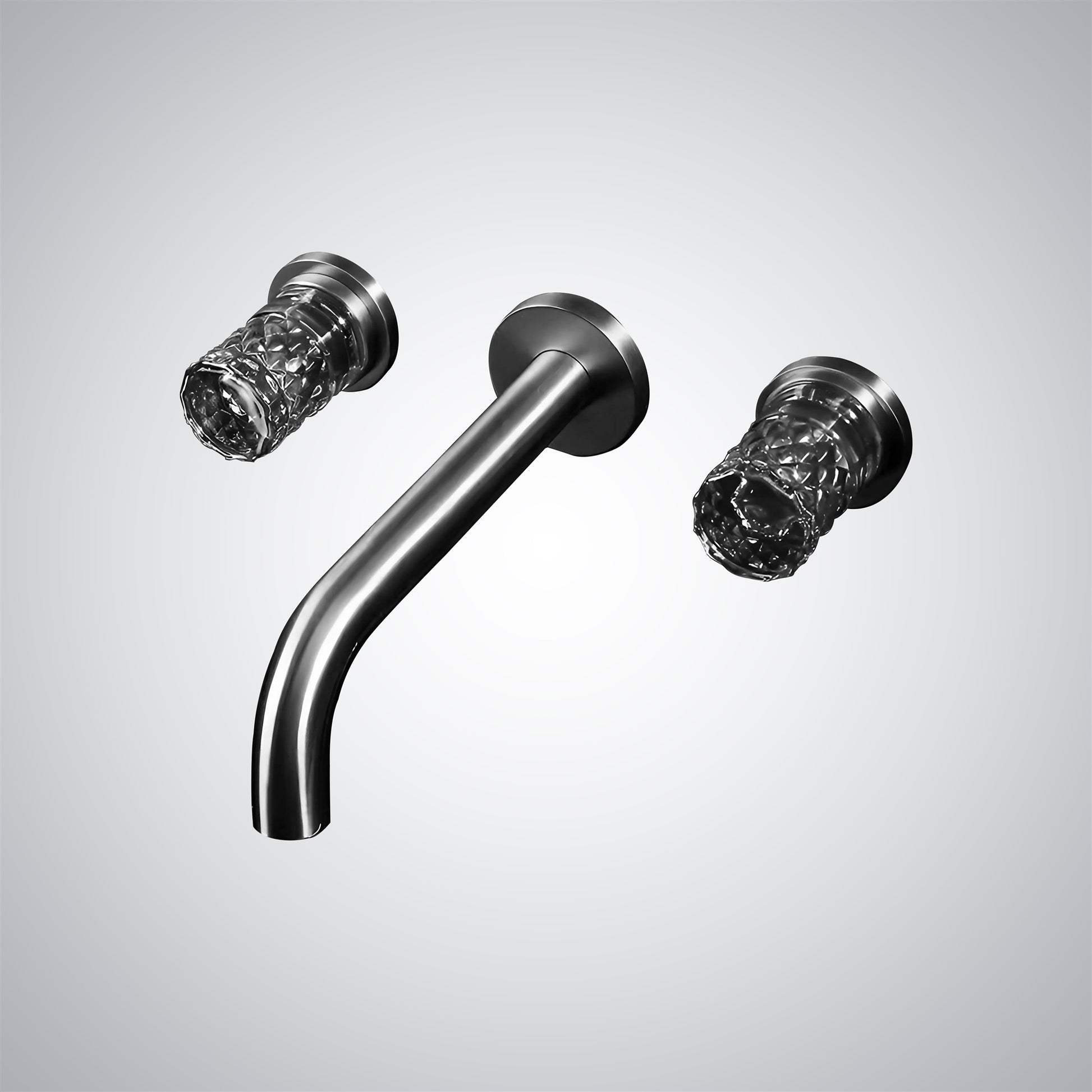 Fontana Aquitaine Double Crystal Handle Gun Gray Wall Mounted Basin Faucet