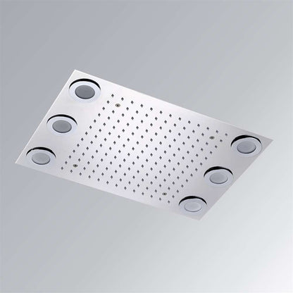 Fontana Atlanta Remote Controlled LED Recessed Ceiling Mount Chrome Stainless Steel Rainfall Showerhead