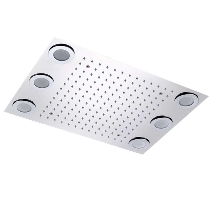 Fontana Atlanta Remote Controlled LED Recessed Ceiling Mount Chrome Stainless Steel Rainfall Showerhead