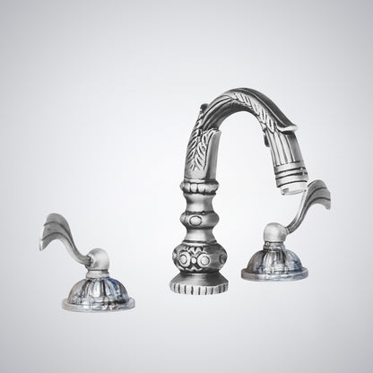 Fontana Aviles 8" Widespread 1.5 GPM Antique Deck Mounted Dual Handle Chrome Sink Faucet