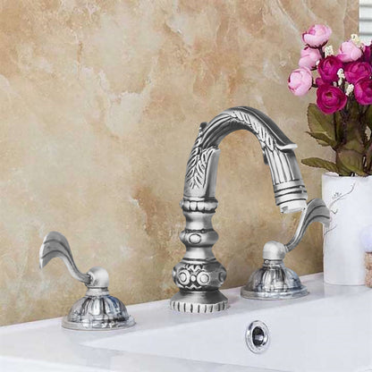 Fontana Aviles 8" Widespread 1.5 GPM Antique Deck Mounted Dual Handle Chrome Sink Faucet