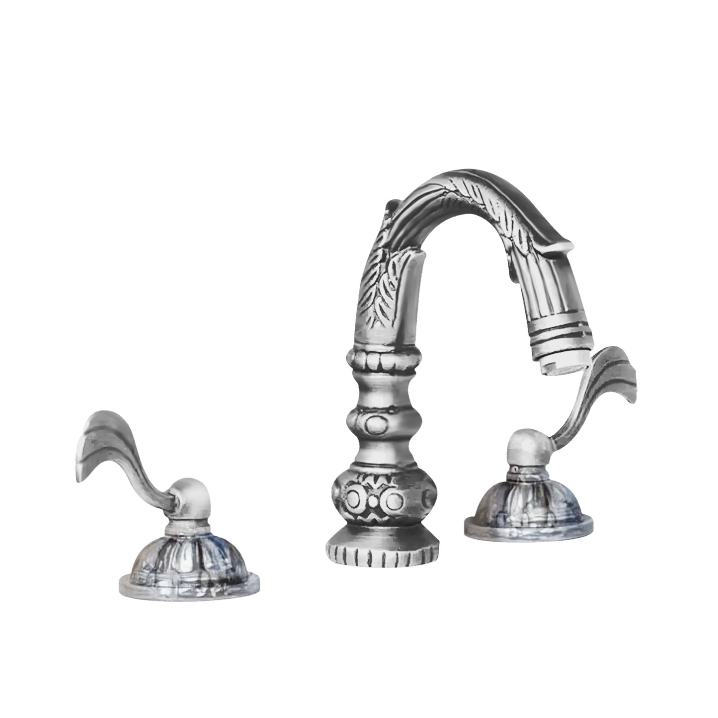 Fontana Aviles 8" Widespread 1.5 GPM Antique Deck Mounted Dual Handle Chrome Sink Faucet