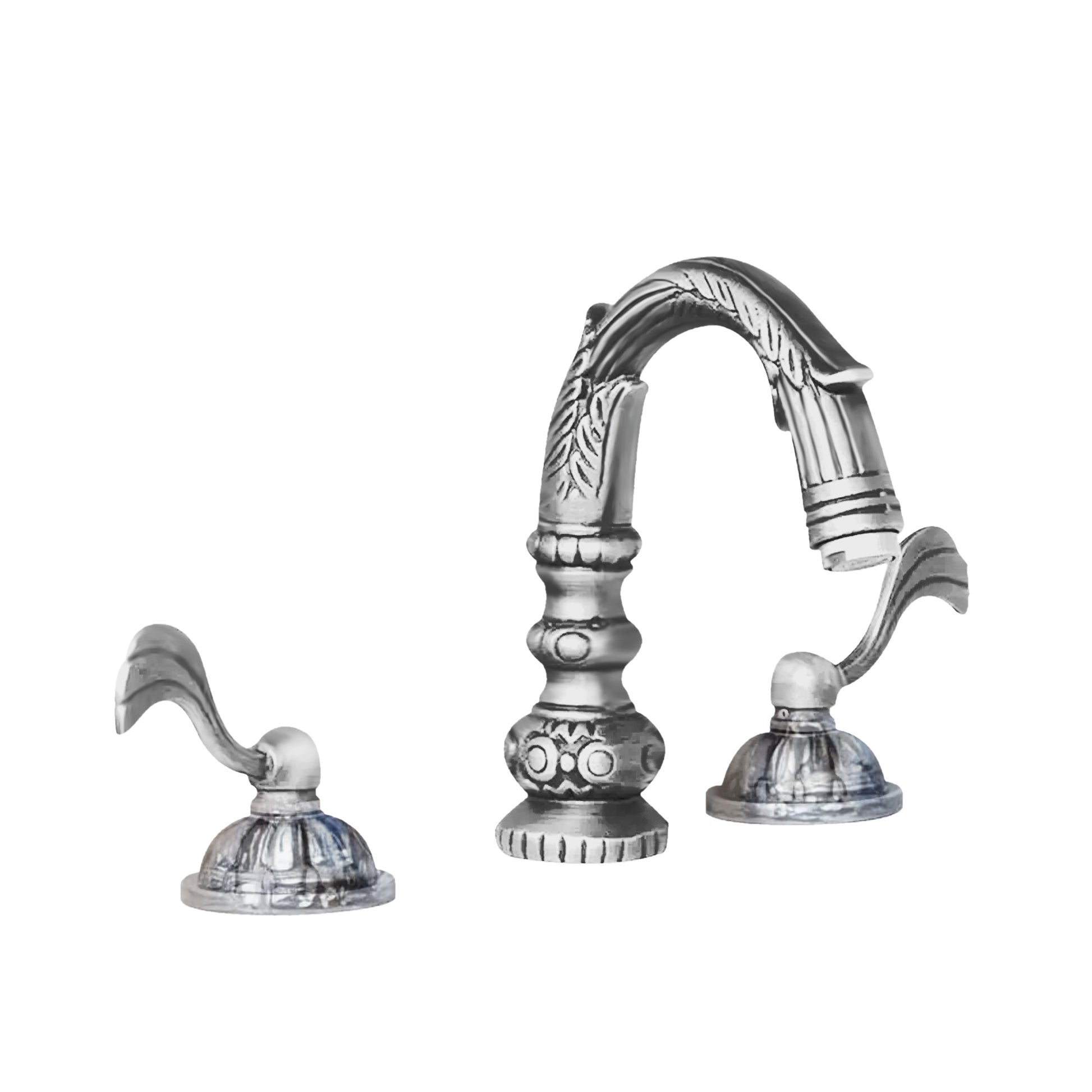 Fontana Aviles 8" Widespread 1.5 GPM Antique Deck Mounted Dual Handle Chrome Sink Faucet