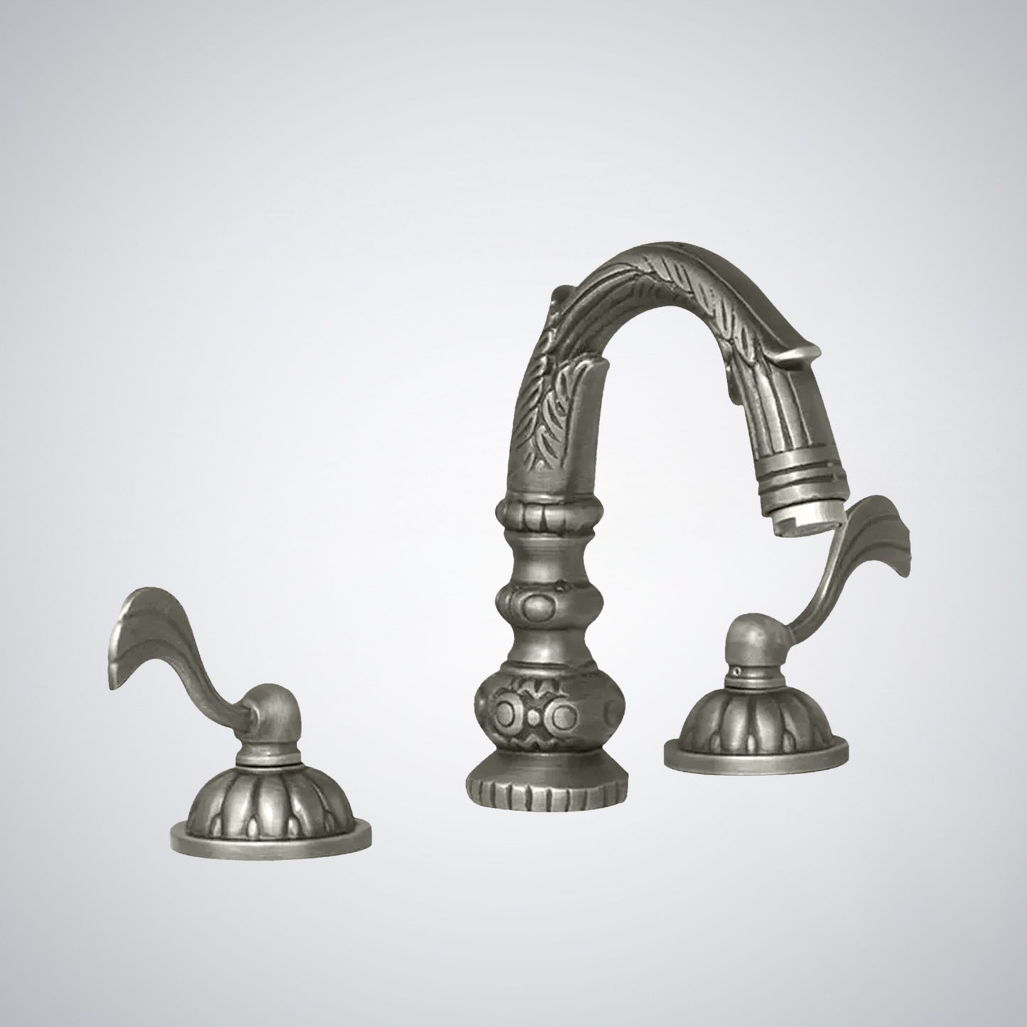 Fontana Aviles 8" Widespread 1.5 GPM Antique Deck Mounted Dual Handle Gun Metal Gray Sink Faucet