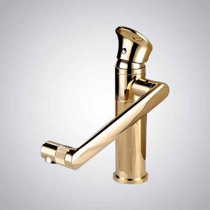 Fontana Baiso 360-Degree Rotatable Single Handle Gold Deck Mounted Faucet
