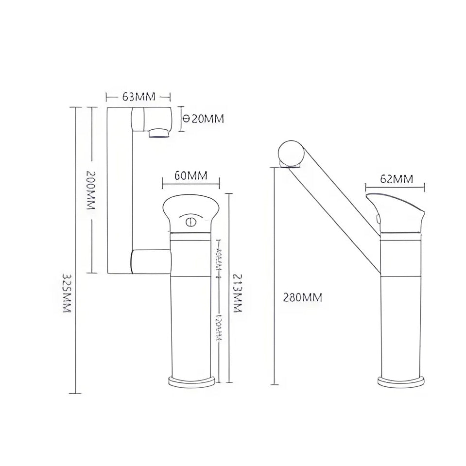 Fontana Baiso 360-Degree Rotatable Single Handle Gold Deck Mounted Faucet