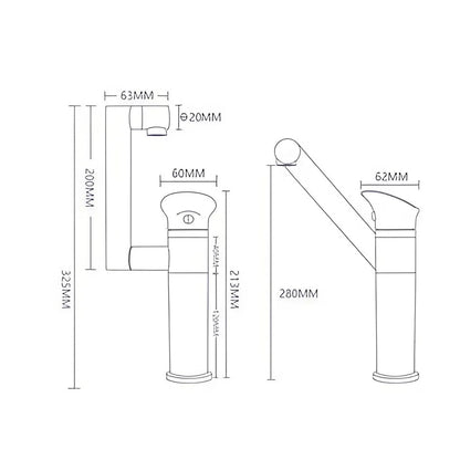 Fontana Baiso 360-Degree Rotatable Single Handle Gold Deck Mounted Faucet