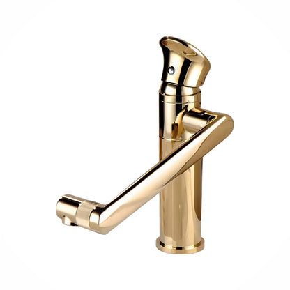 Fontana Baiso 360-Degree Rotatable Single Handle Gold Deck Mounted Faucet