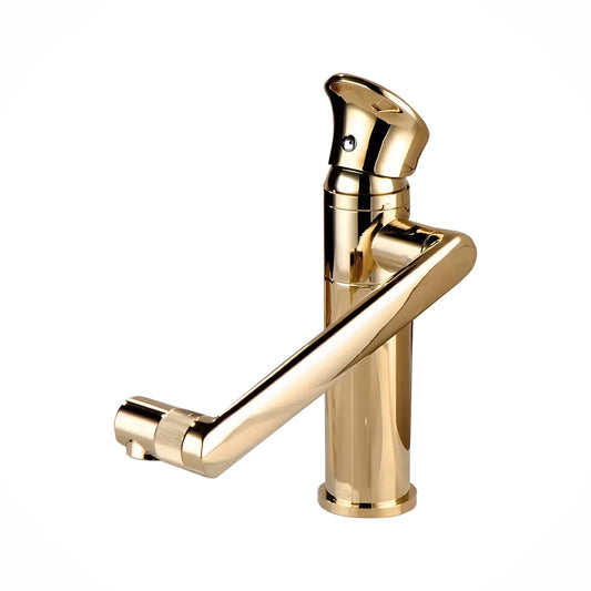 Fontana Baiso 360-Degree Rotatable Single Handle Gold Deck Mounted Faucet