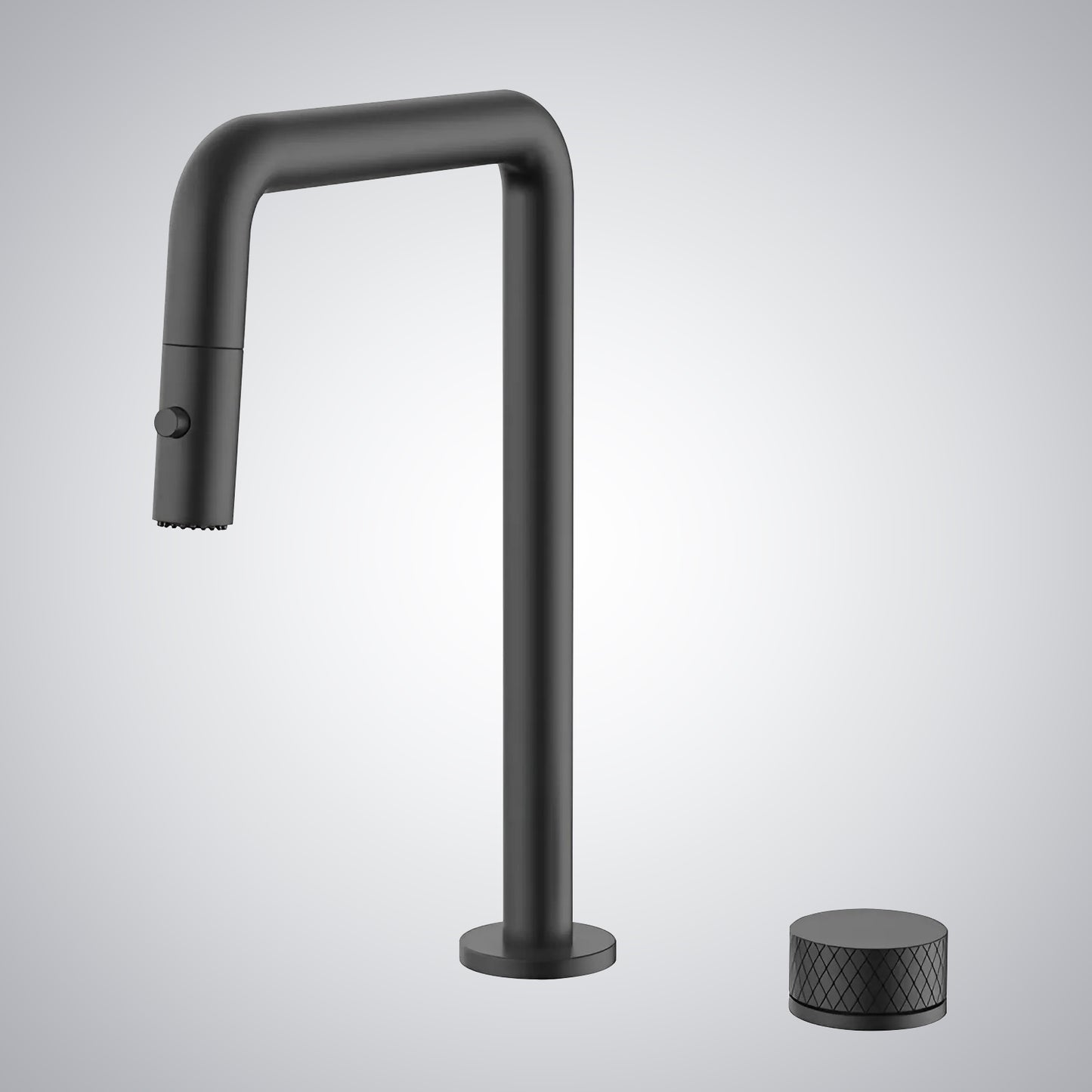 Fontana Beteta Single Handle Deck Mounted Pull Out Matte Black Faucet