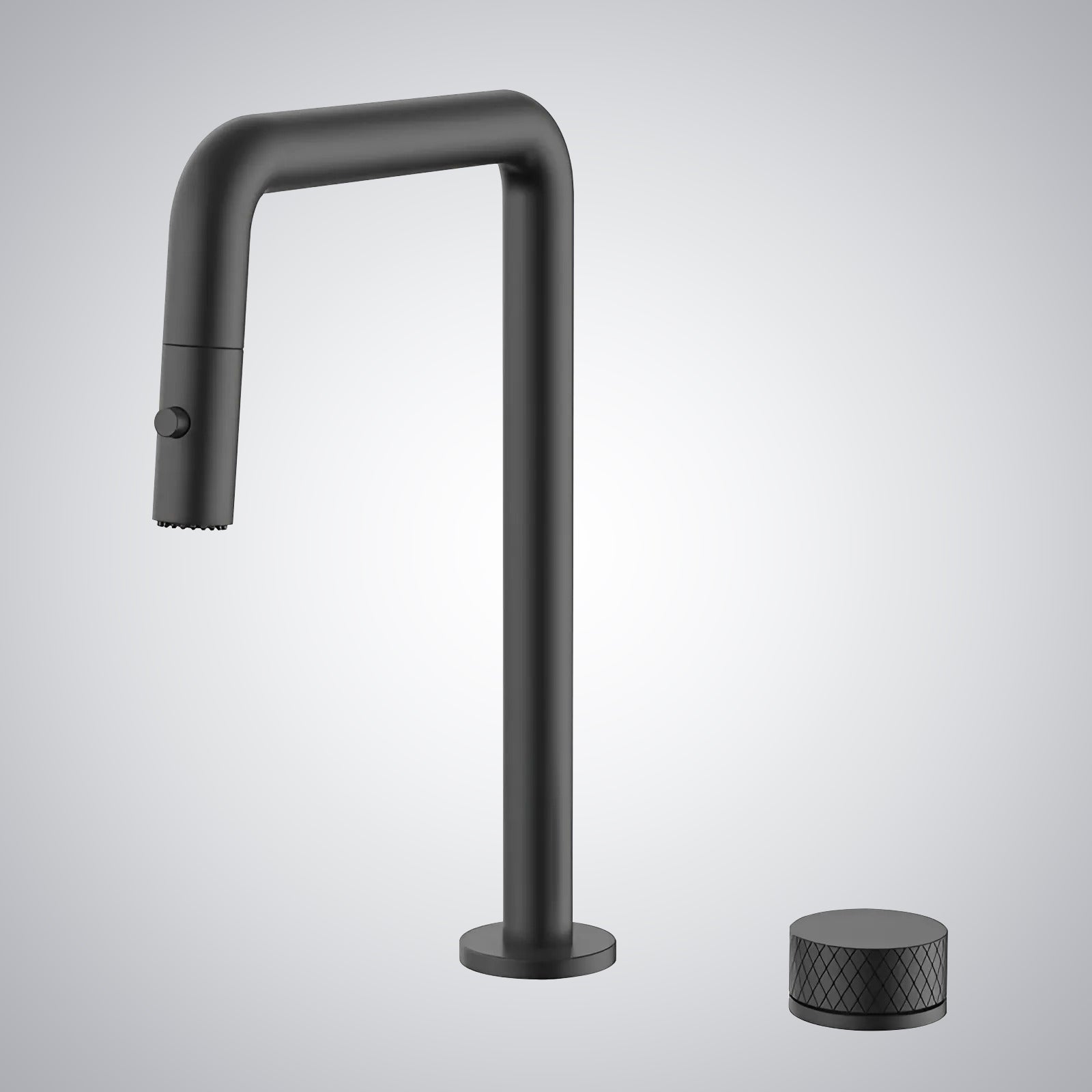 Fontana Beteta Single Handle Deck Mounted Pull Out Matte Black Faucet