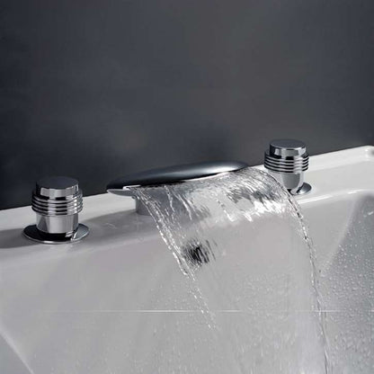Fontana Billa Cascade Deck Mounted Chrome Bathtub Faucet