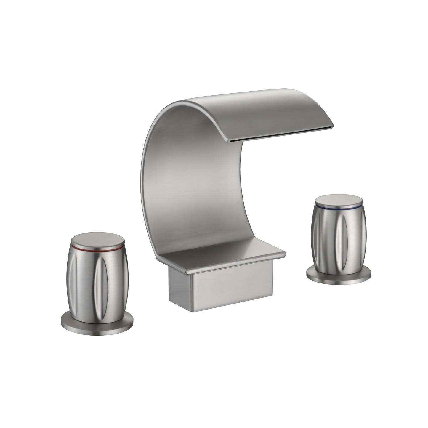 Fontana Bione 1.2 GPM Premium Thermostatic Deck Mounted Brushed Nickel Waterfall Faucet
