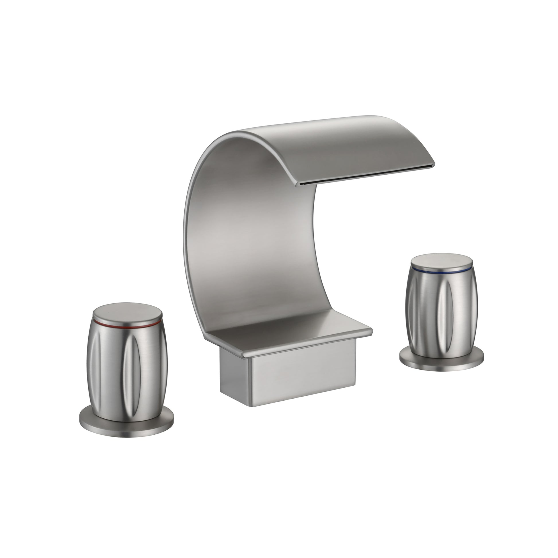 Fontana Bione 1.2 GPM Premium Thermostatic Deck Mounted Brushed Nickel Waterfall Faucet