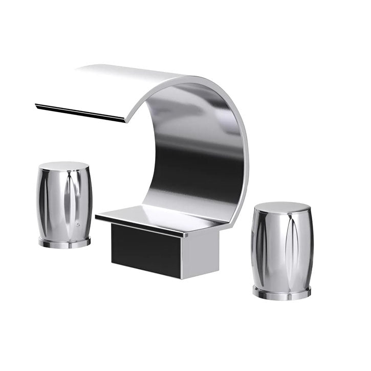 Fontana Bione 1.2 GPM Premium Thermostatic Deck Mounted Chrome Waterfall Faucet