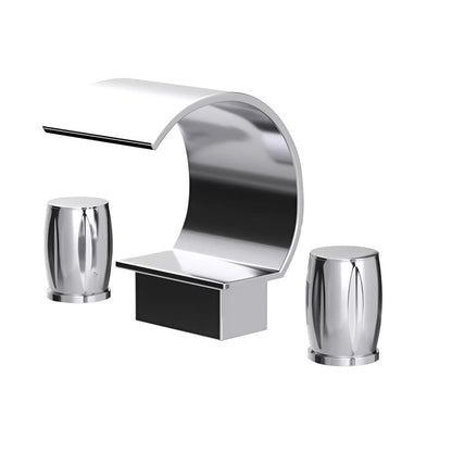 Fontana Bione 1.2 GPM Premium Thermostatic Deck Mounted Chrome Waterfall Faucet
