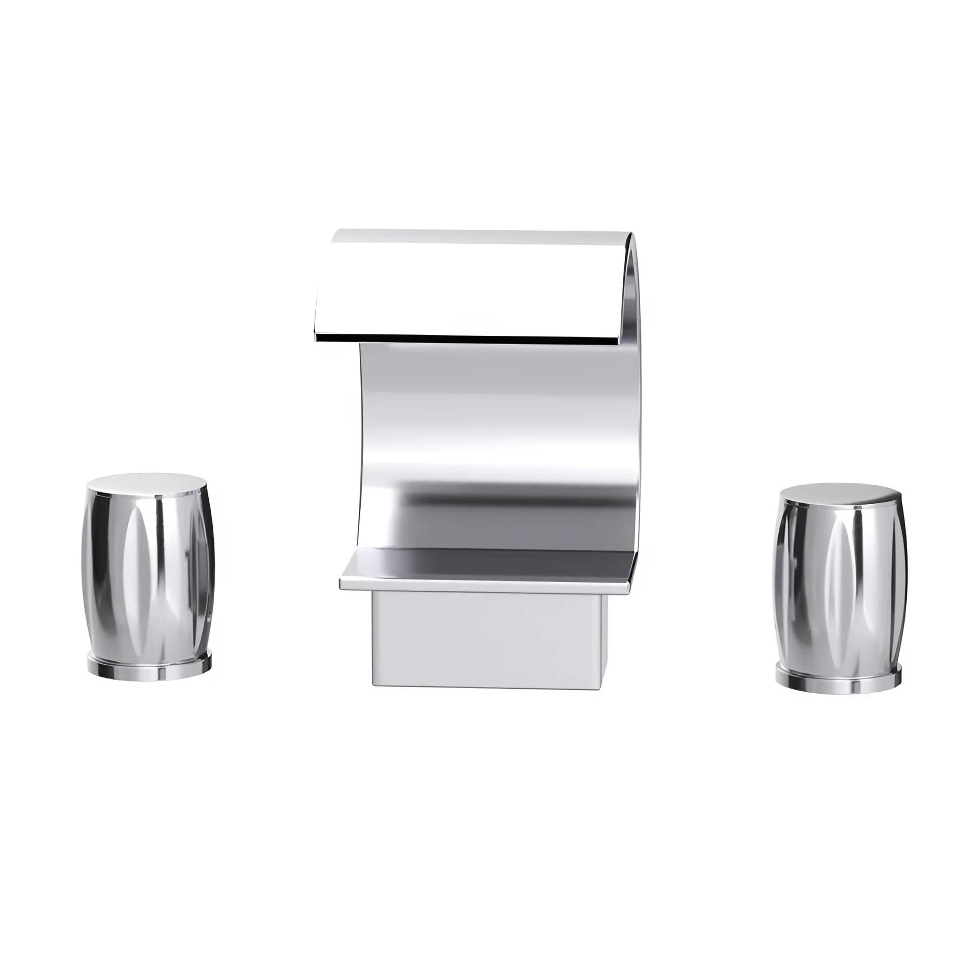 Fontana Bione 1.2 GPM Premium Thermostatic Deck Mounted Chrome Waterfall Faucet