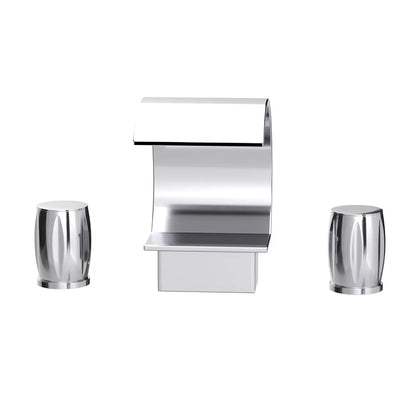 Fontana Bione 1.2 GPM Premium Thermostatic Deck Mounted Chrome Waterfall Faucet
