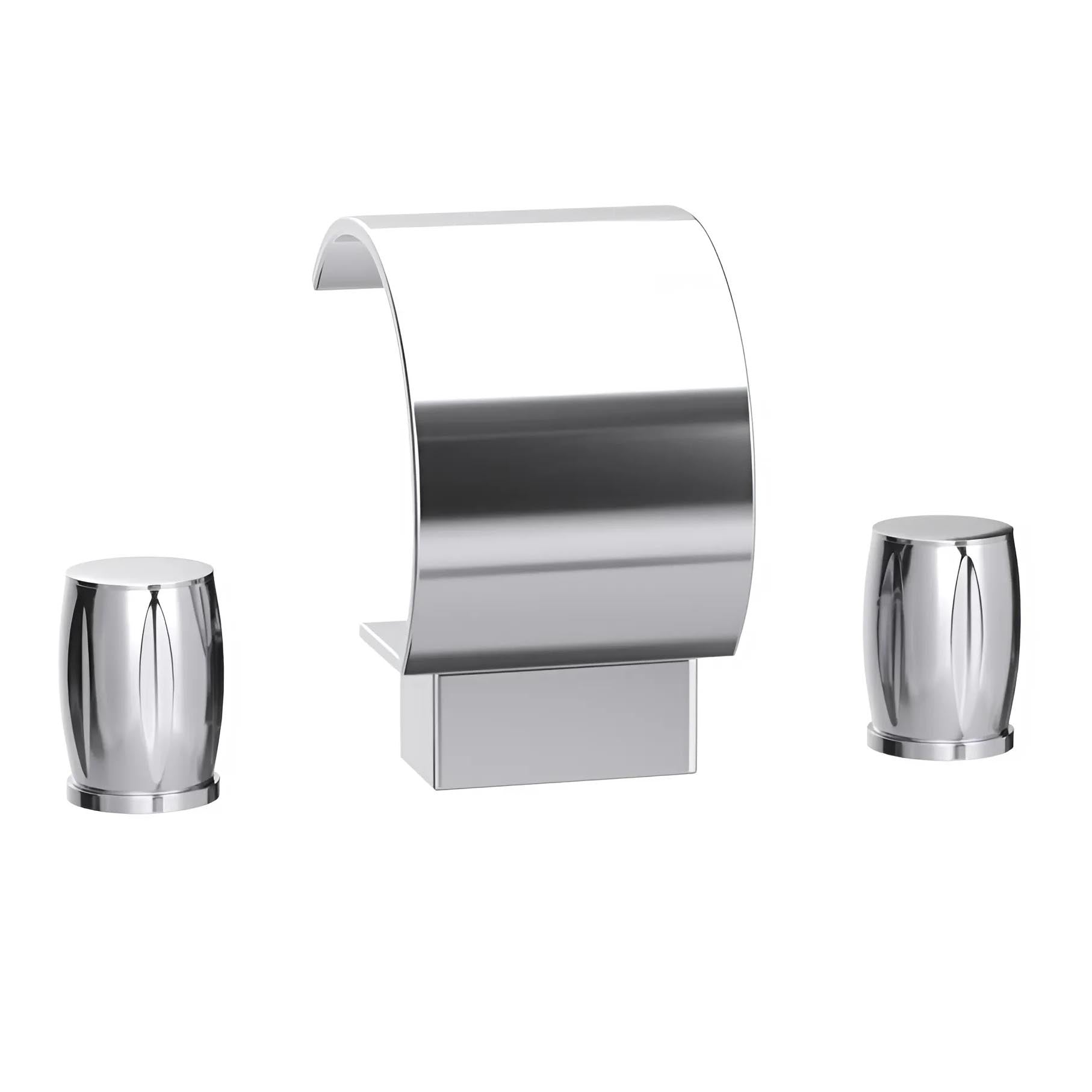 Fontana Bione 1.2 GPM Premium Thermostatic Deck Mounted Chrome Waterfall Faucet