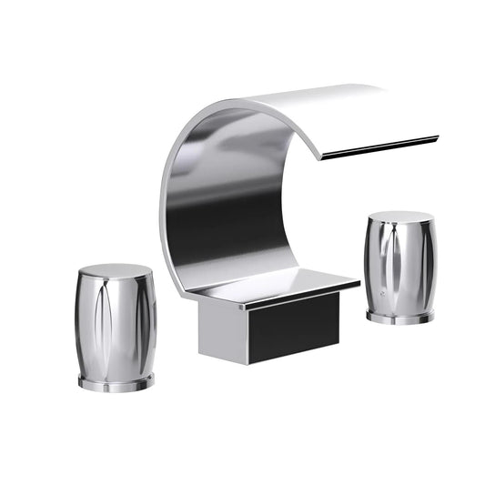 Fontana Bione 1.2 GPM Premium Thermostatic Deck Mounted Chrome Waterfall Faucet