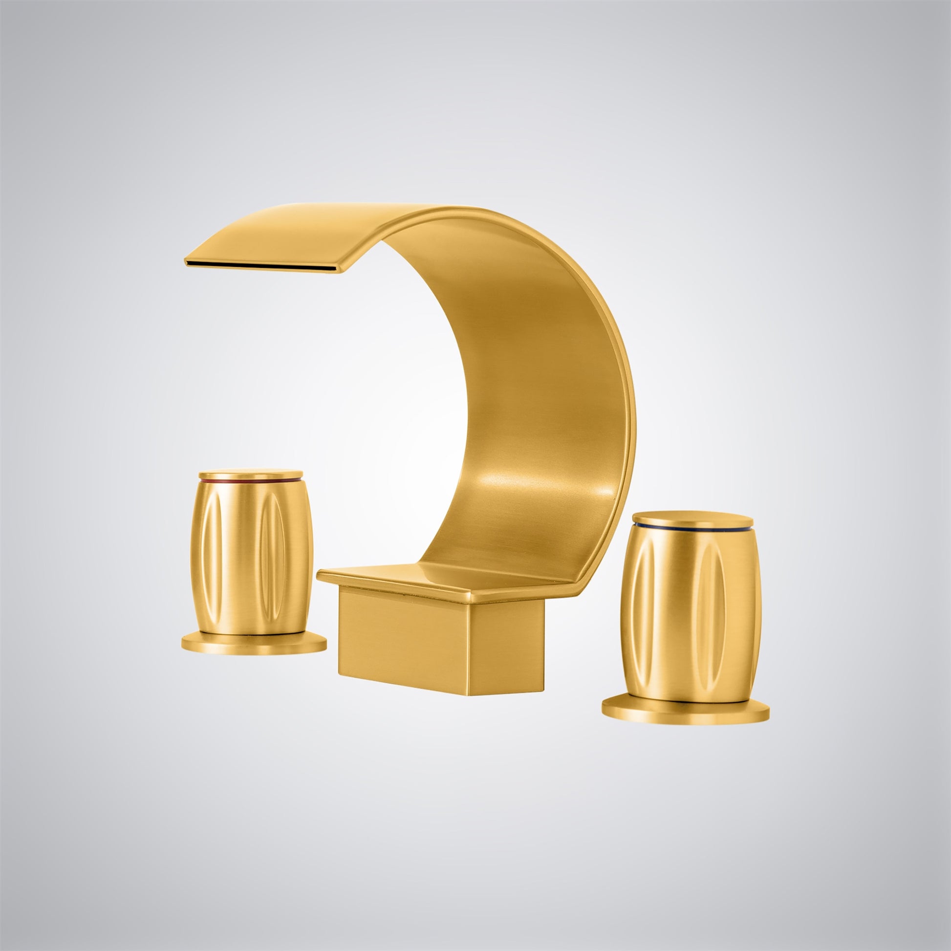 Fontana Bione 1.2 GPM Premium Thermostatic Deck Mounted Gold Waterfall Faucet
