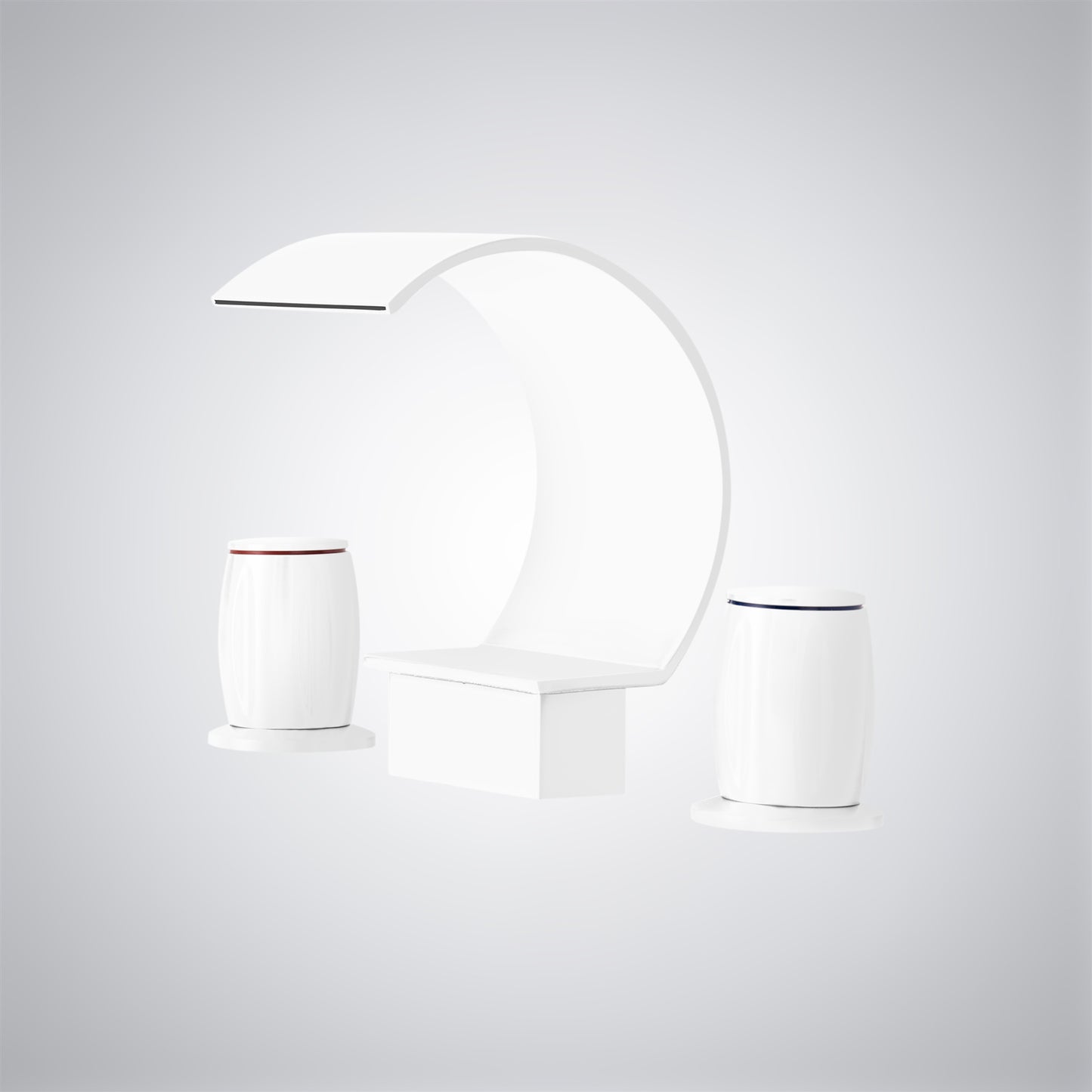 Fontana Bione 1.2 GPM Premium Thermostatic Deck Mounted Matte White Waterfall Faucet