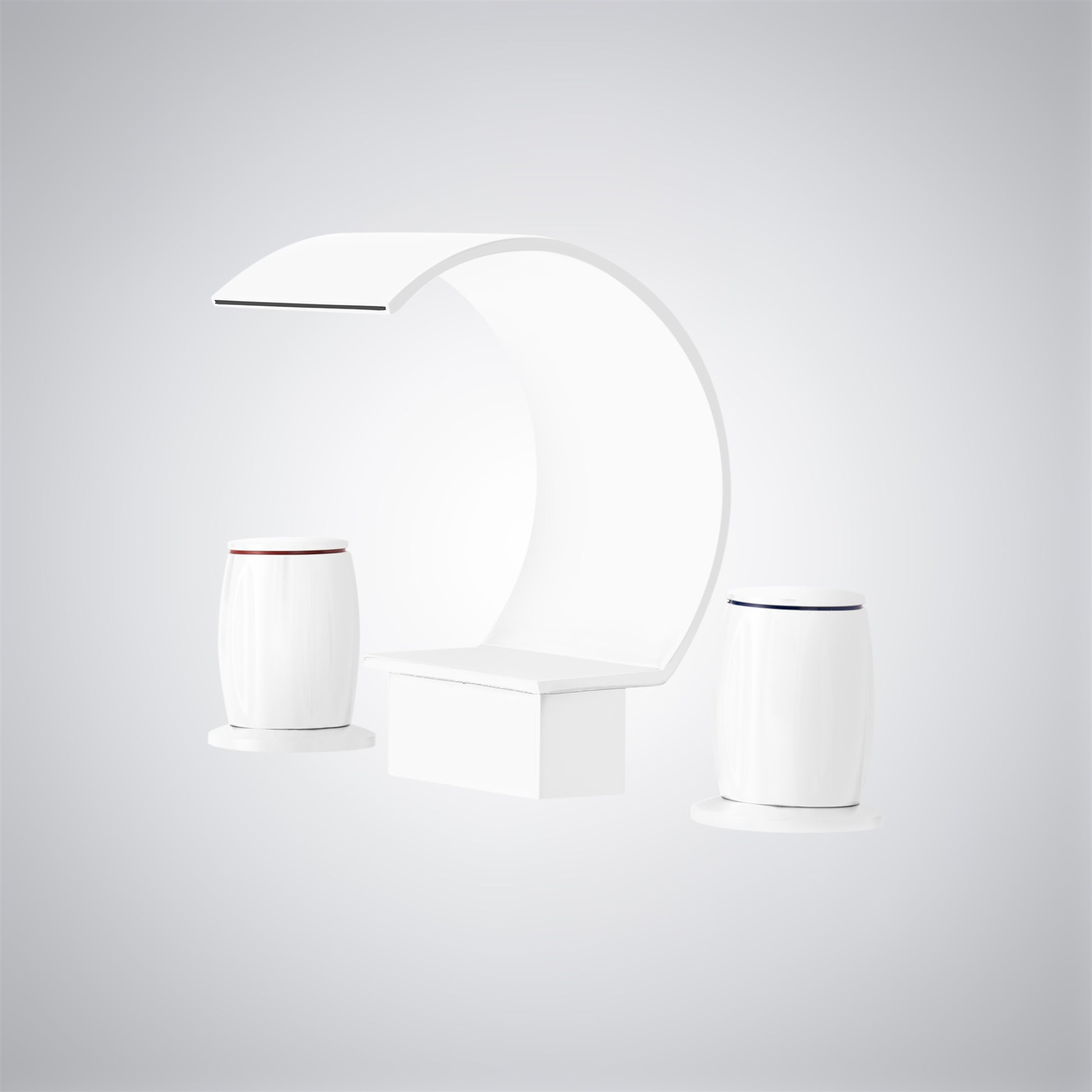 Fontana Bione 1.2 GPM Premium Thermostatic Deck Mounted Matte White Waterfall Faucet
