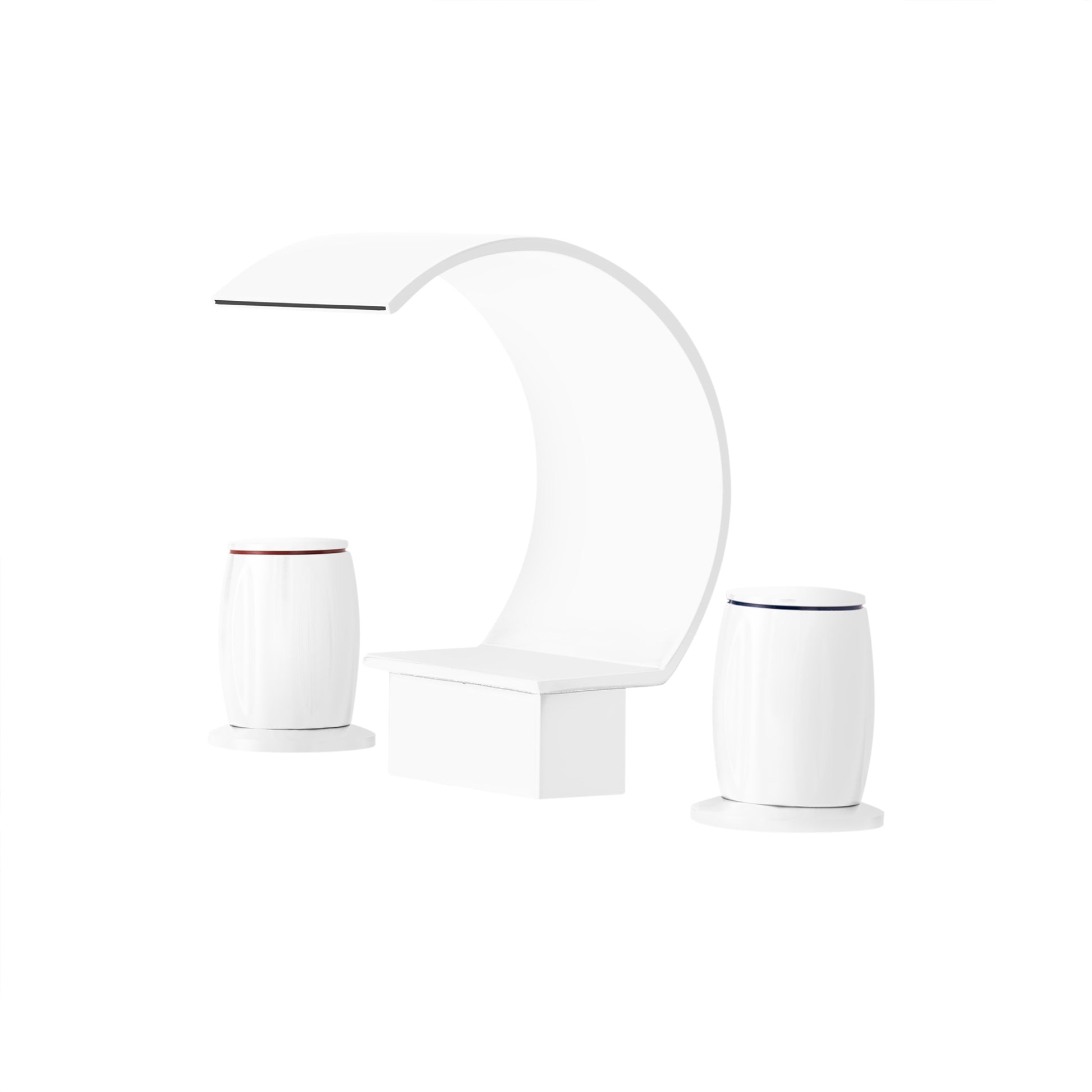 Fontana Bione 1.2 GPM Premium Thermostatic Deck Mounted Matte White Waterfall Faucet