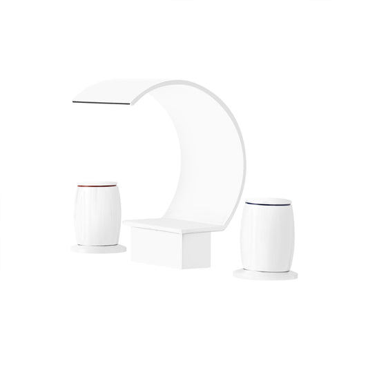 Fontana Bione 1.2 GPM Premium Thermostatic Deck Mounted Matte White Waterfall Faucet