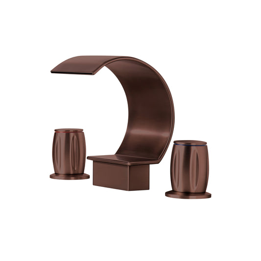 Fontana Bione 1.2 GPM Premium Thermostatic Deck Mounted Oil Rubbed Bronze Waterfall Faucet