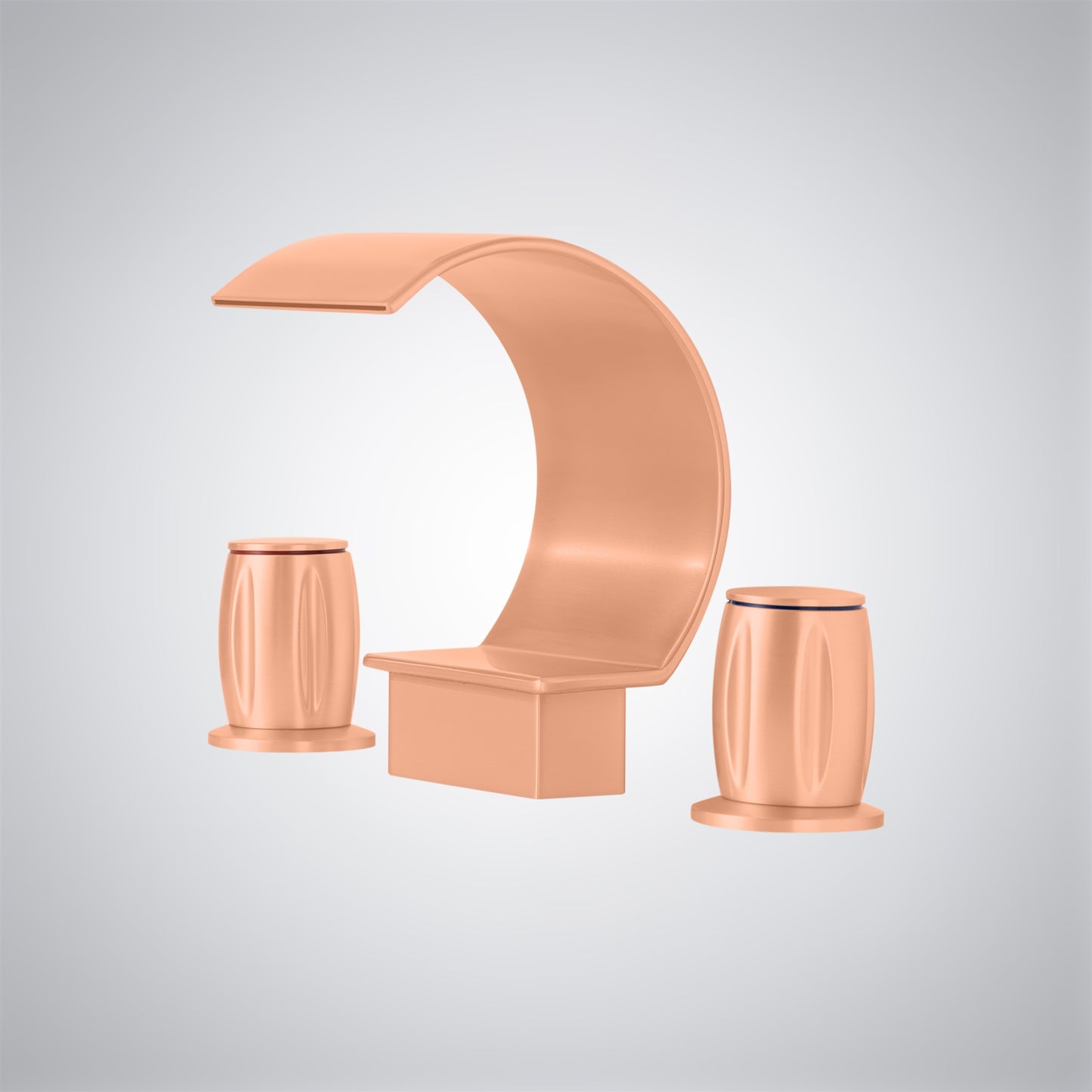 Fontana Bione 1.2 GPM Premium Thermostatic Deck Mounted Rose Gold Waterfall Faucet