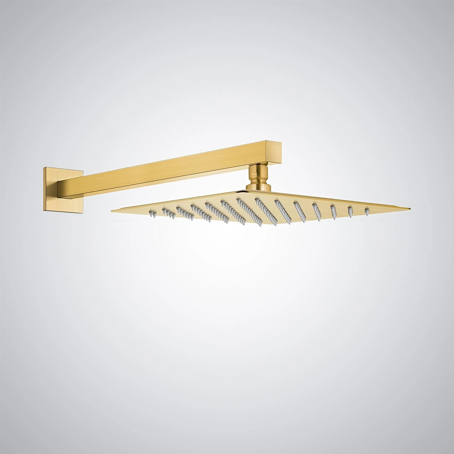 Fontana Borgo 16" Square Wall Mounted Brushed Gold Rainfall Shower Head