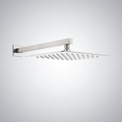 Fontana Borgo 16" Square Wall Mounted Brushed Nickel Rainfall Shower Head