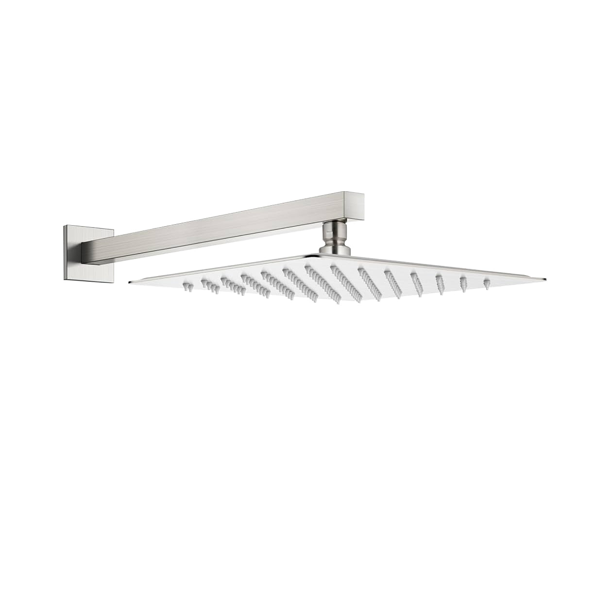 Fontana Borgo 16" Square Wall Mounted Brushed Nickel Rainfall Shower Head