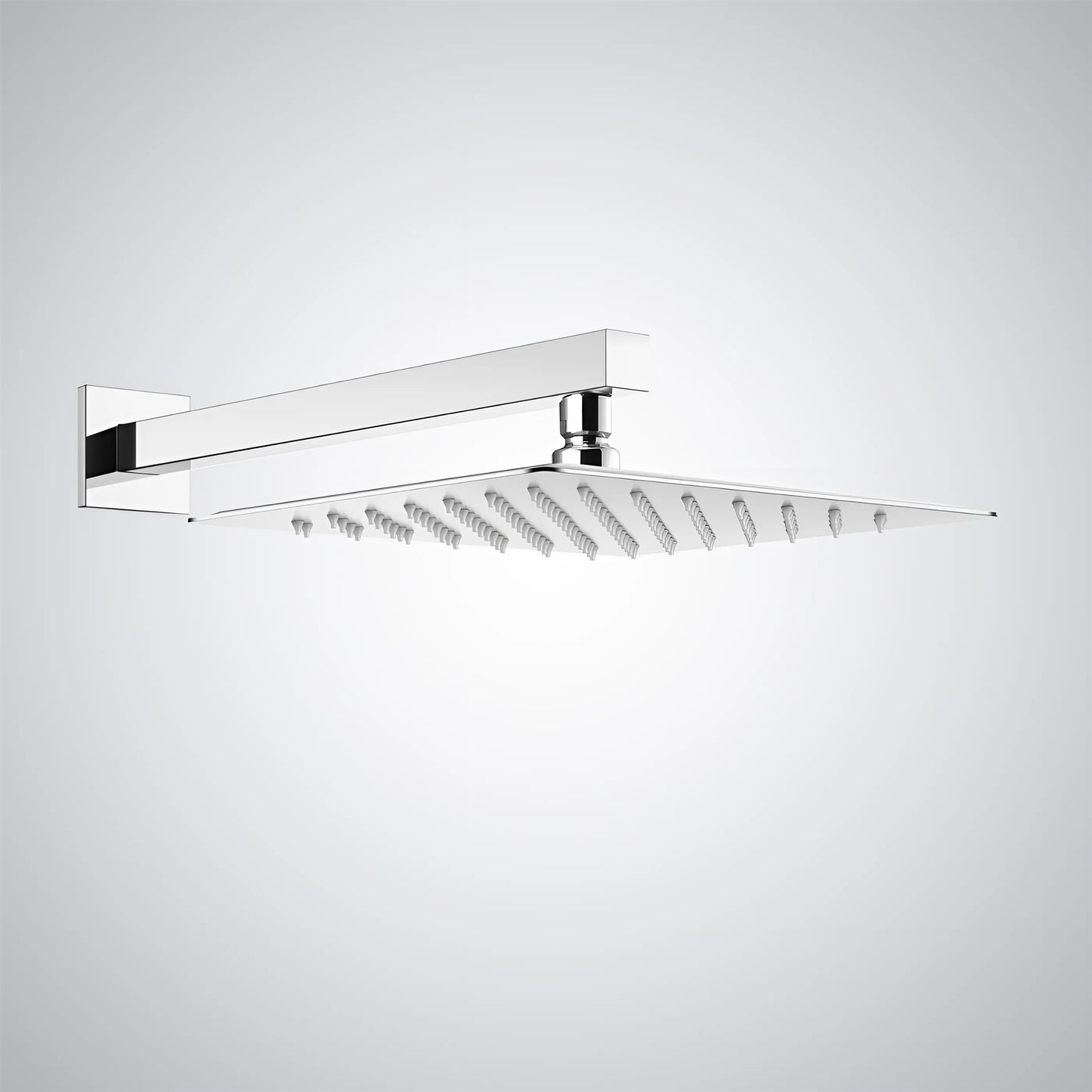 Fontana Borgo 16" Square Wall Mounted Chrome Rainfall Shower Head