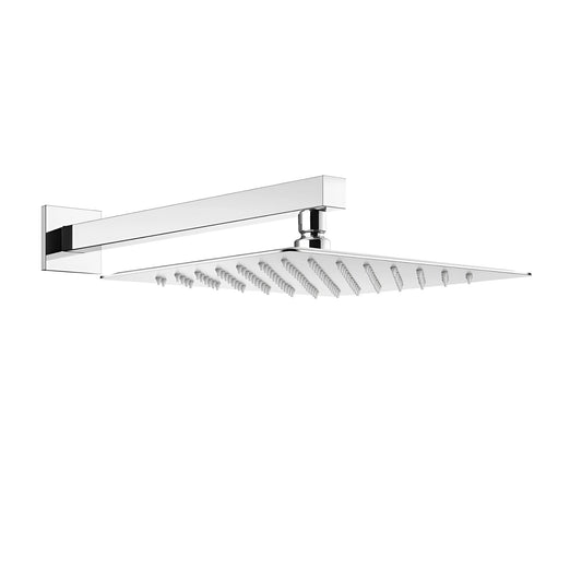 Fontana Borgo 16" Square Wall Mounted Chrome Rainfall Shower Head
