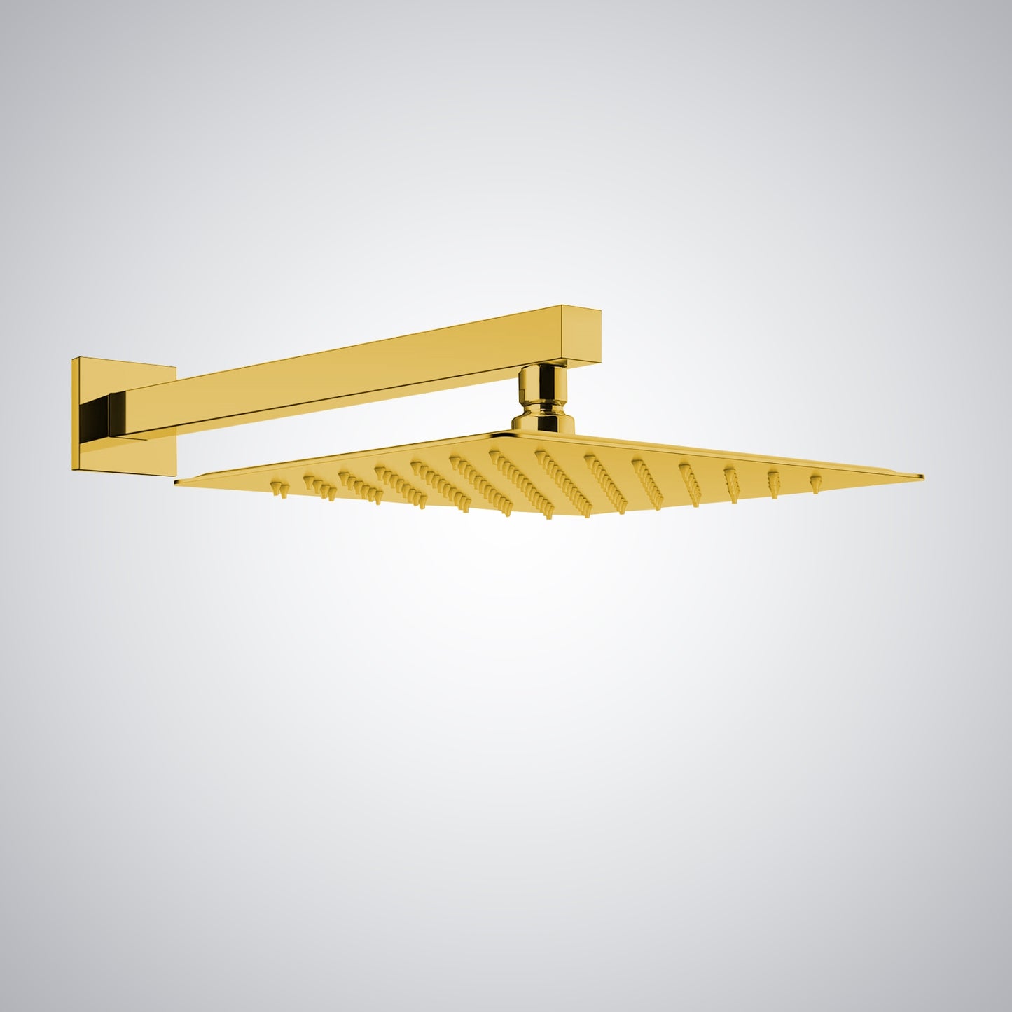 Fontana Borgo 16" Square Wall Mounted Gold Rainfall Shower Head