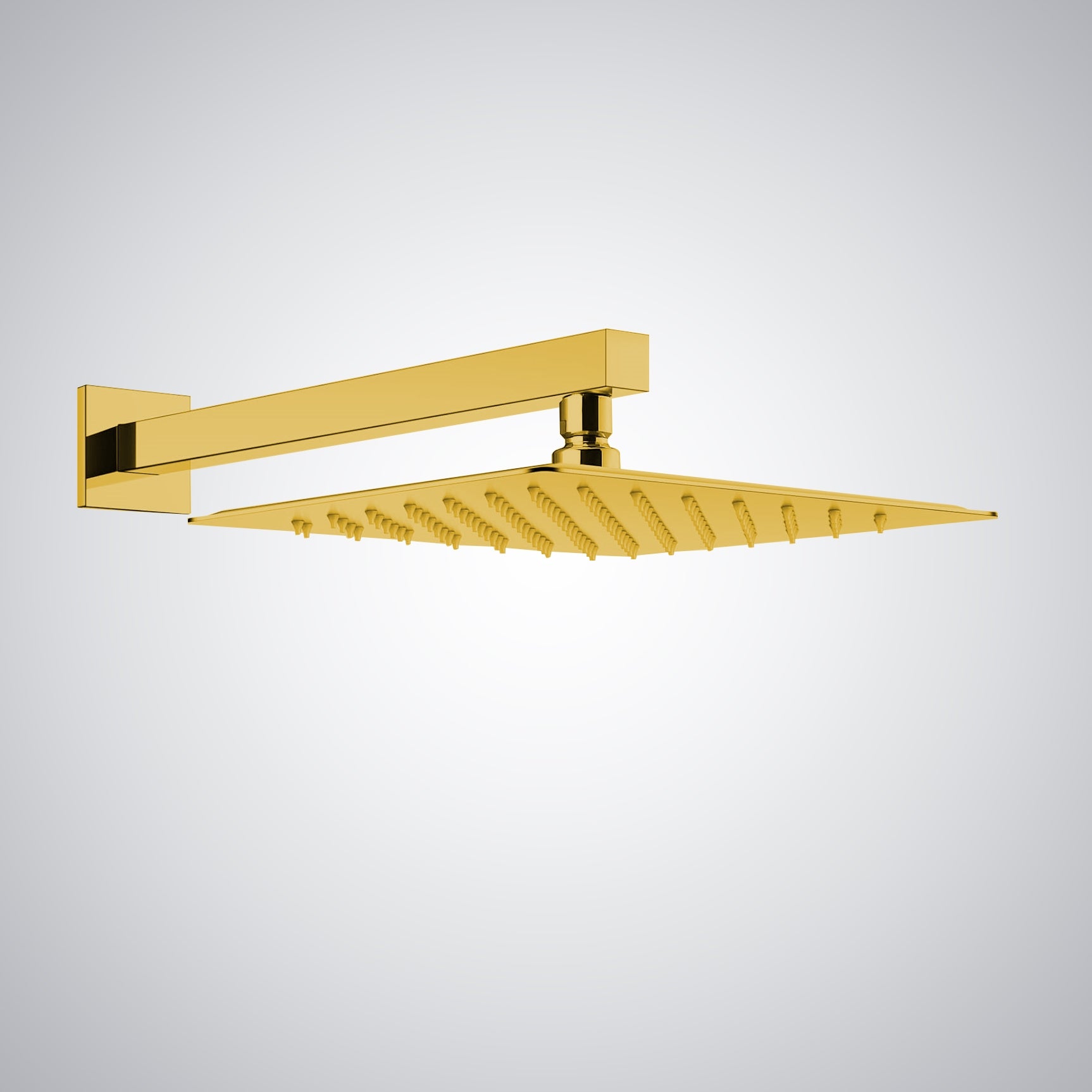 Fontana Borgo 16" Square Wall Mounted Gold Rainfall Shower Head