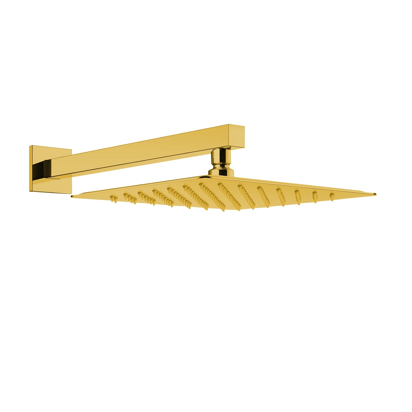 Fontana Borgo 16" Square Wall Mounted Gold Rainfall Shower Head