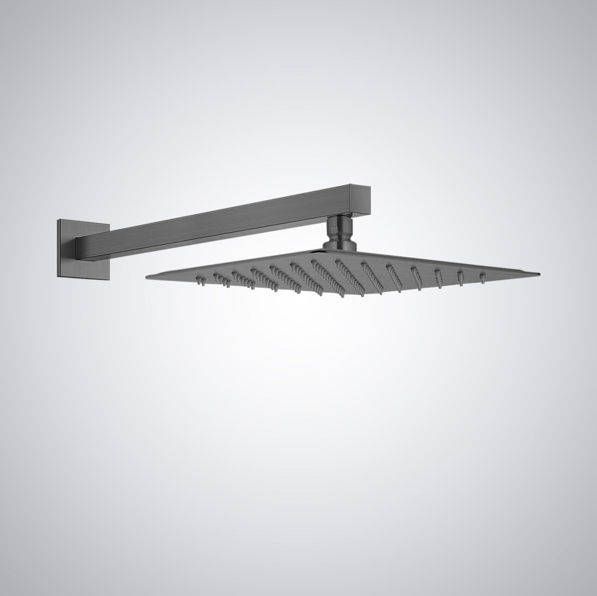 Fontana Borgo 16" Square Wall Mounted Gun Metal Gray Rainfall Shower Head
