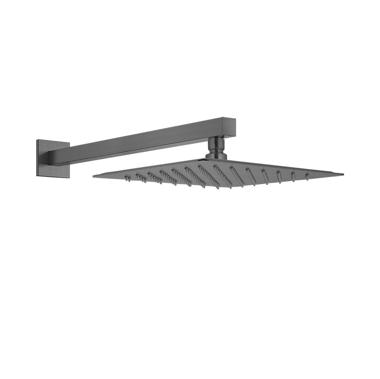 Fontana Borgo 16" Square Wall Mounted Gun Metal Gray Rainfall Shower Head