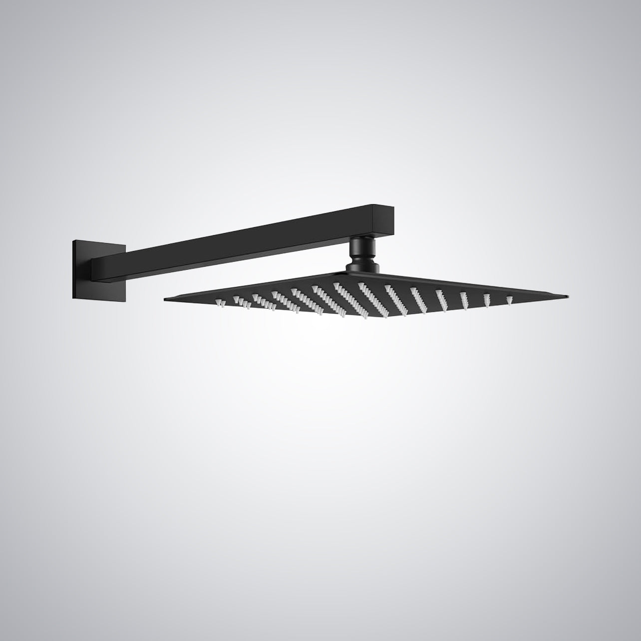 Fontana Borgo 16" Square Wall Mounted Matte Black Rainfall Shower Head