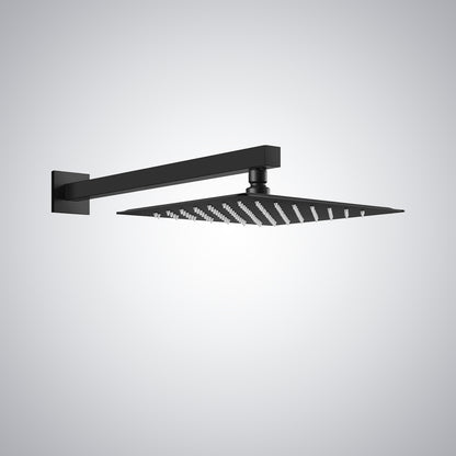 Fontana Borgo 16" Square Wall Mounted Matte Black Rainfall Shower Head