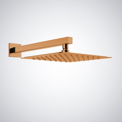 Fontana Borgo 16" Square Wall Mounted Rose Gold Rainfall Shower Head