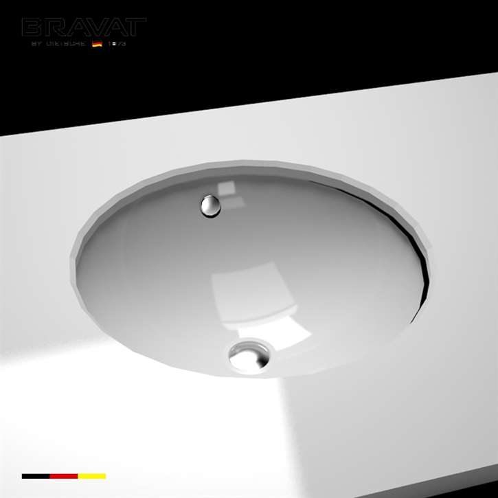 Fontana Bravat Ceramic White Round Undermount Sink